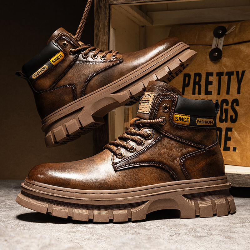 Botas Martin para hombre, modernas, de caña alta, estilo británico, para trabajar.