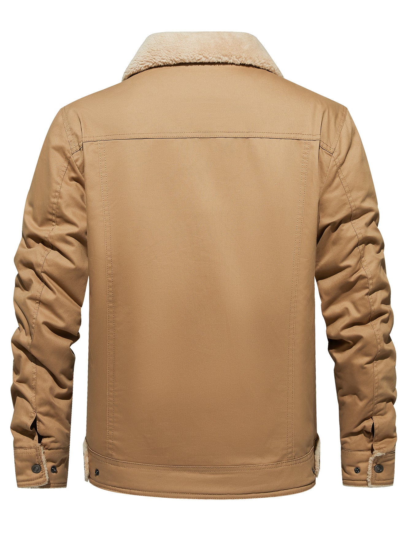 Chaqueta de invierno para hombre, forrada con sherpa, cálida, estilo camionero, con múltiples bolsillos