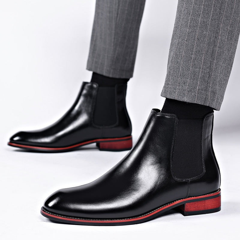 Botas Chelsea para hombre de otoño transpirables con punta puntiaguda