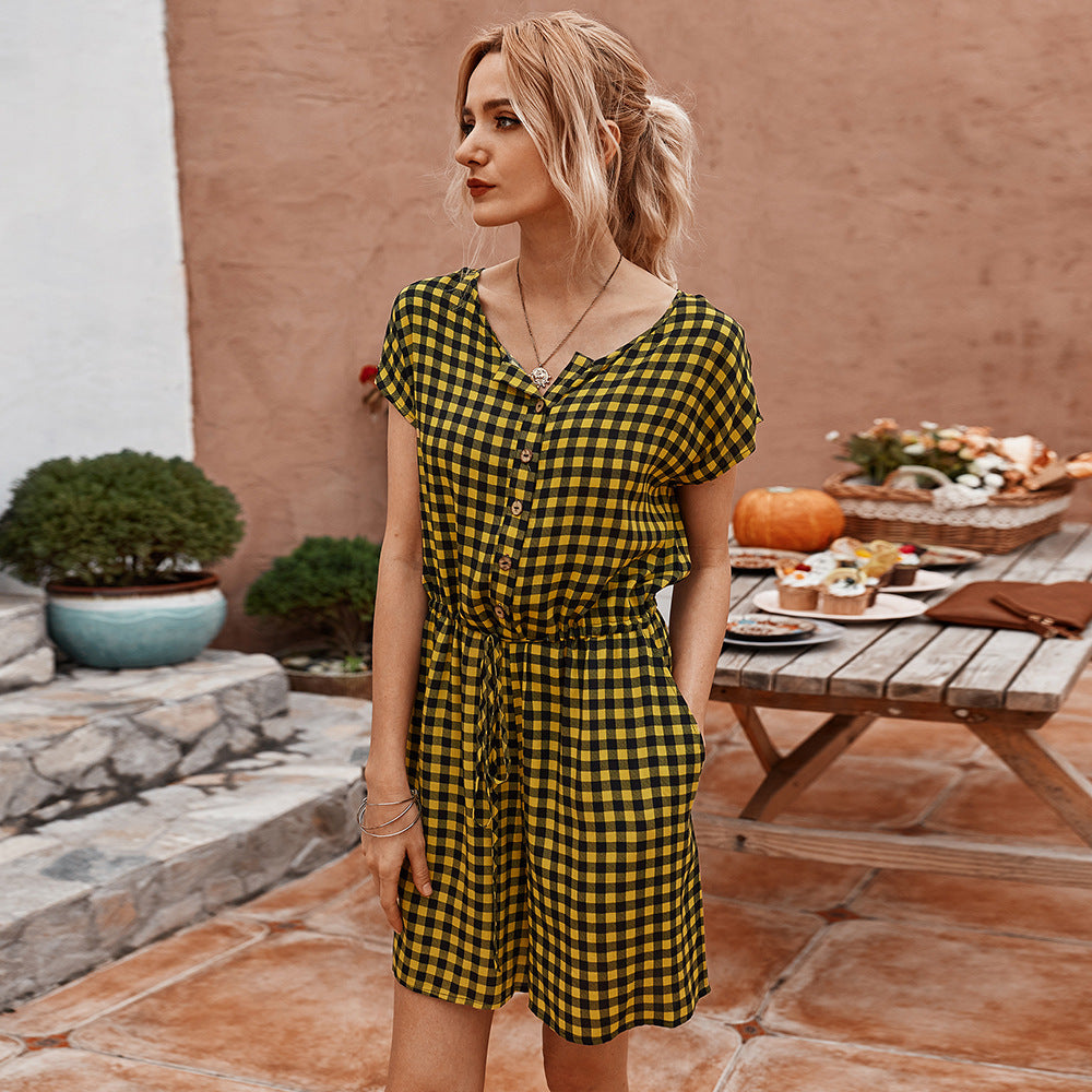 Plaid jumpsuit