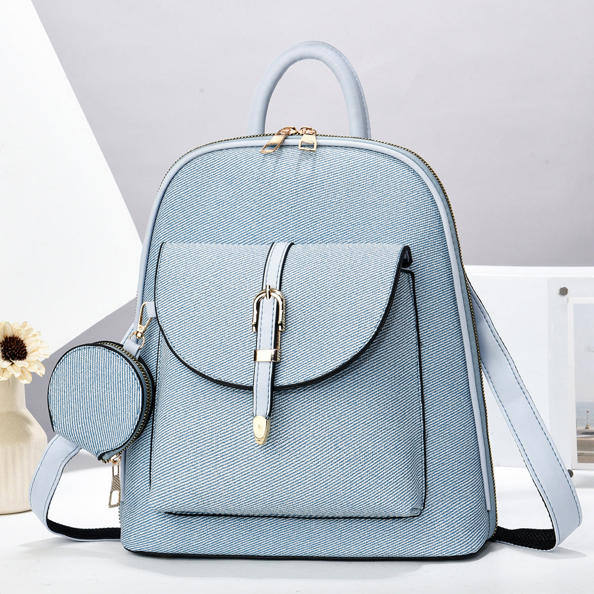Mochila de viaje multifuncional de un solo hombro para mujer