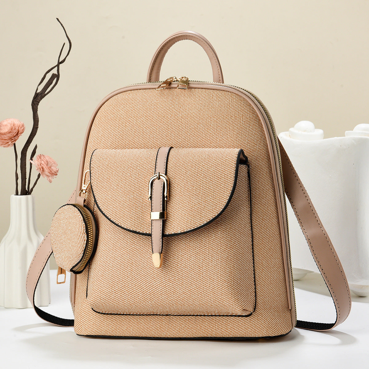 Mochila de viaje multifuncional de un solo hombro para mujer
