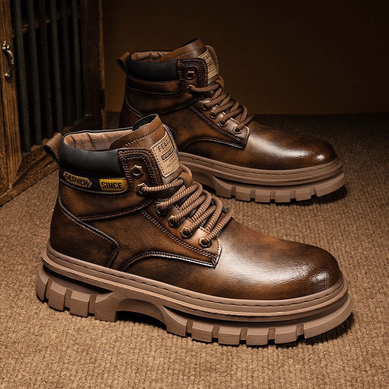 Botas Martin para hombre, modernas, de caña alta, estilo británico, para trabajar.