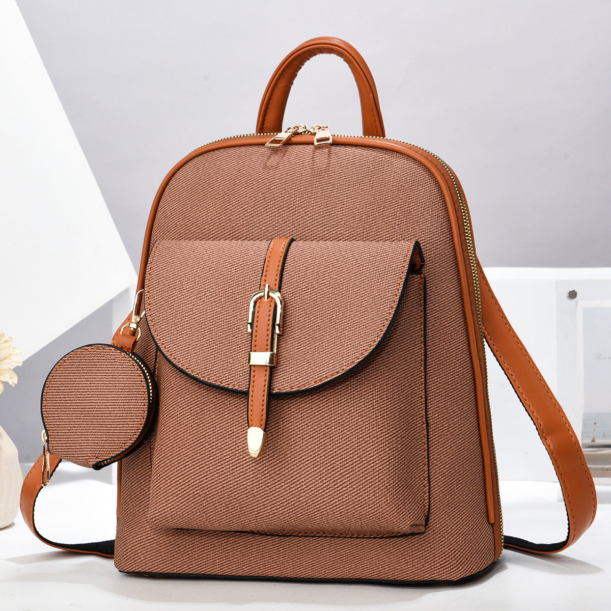 Mochila de viaje multifuncional de un solo hombro para mujer