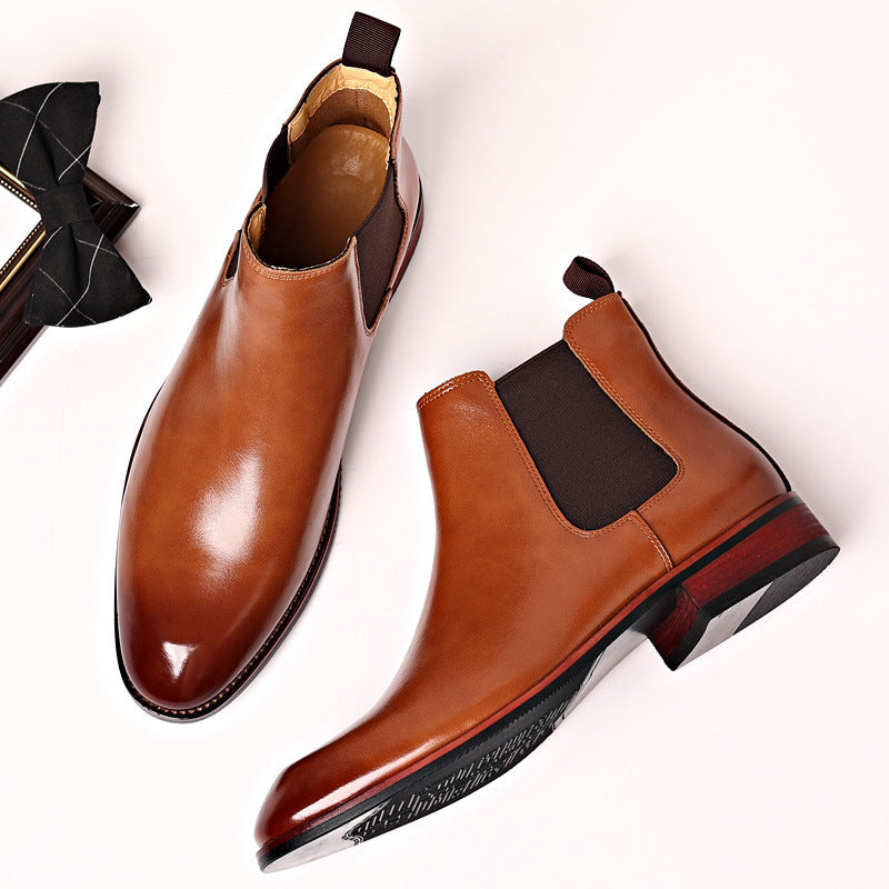 Botas Chelsea para hombre de otoño transpirables con punta puntiaguda