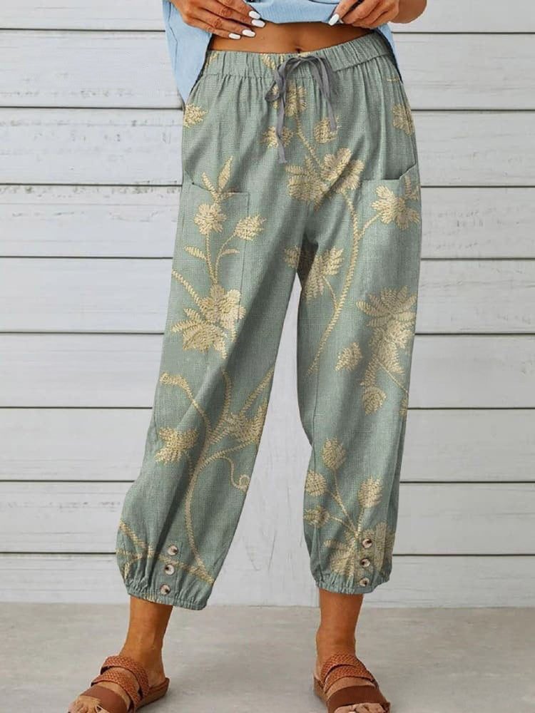 Cotton And Linen Loose Casual Women's Pants Straight