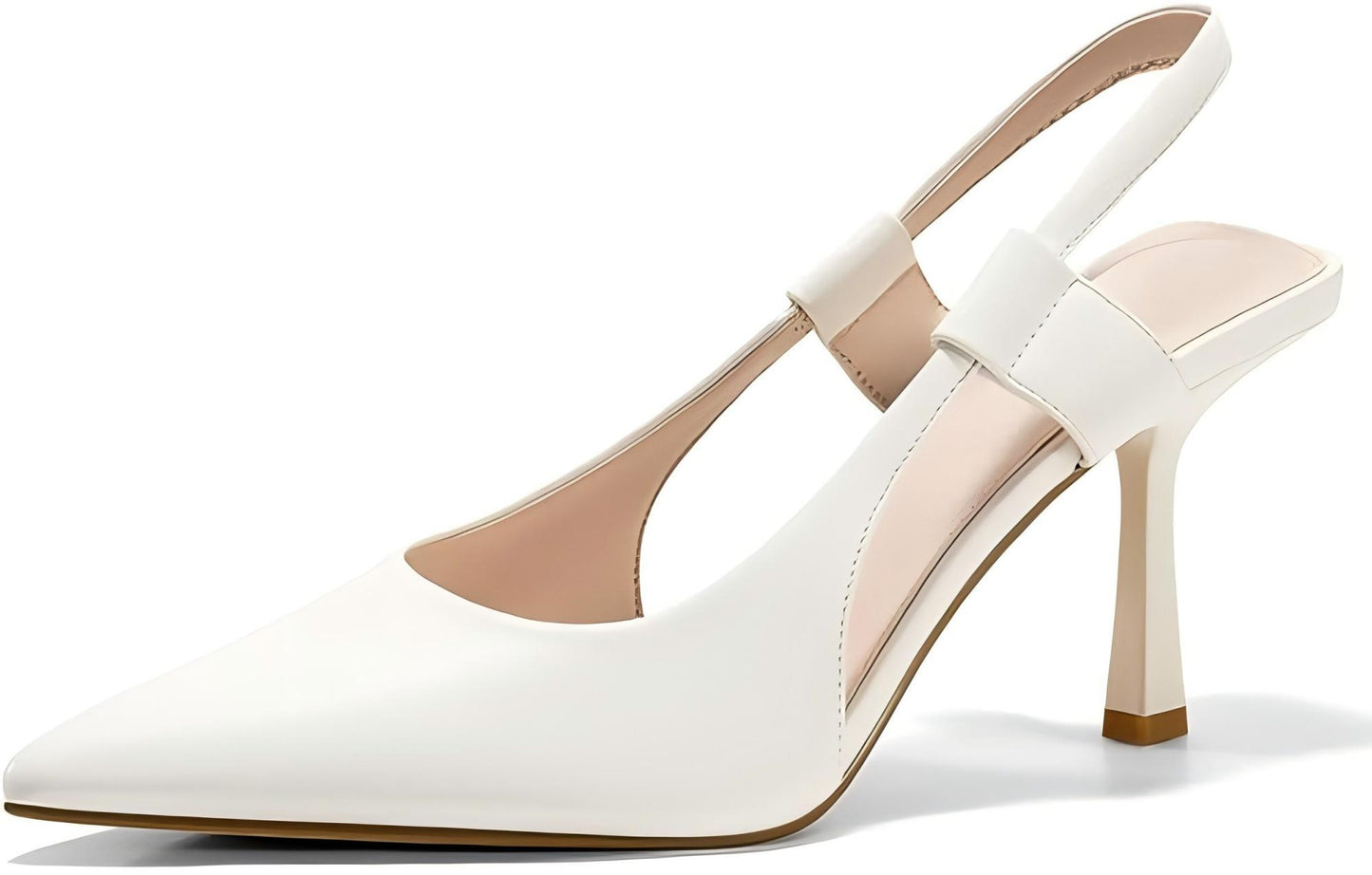 Coutgo - Sandalias de tacón bajo para mujer, cerradas, con punta puntiaguda, sin cordones, para fiesta, graduación y vestido
