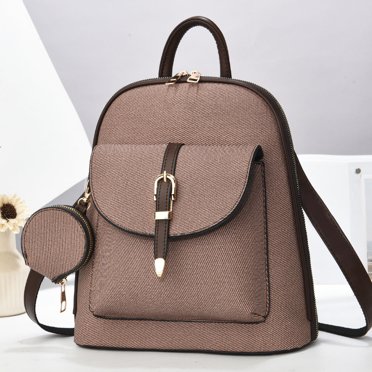Mochila de viaje multifuncional de un solo hombro para mujer