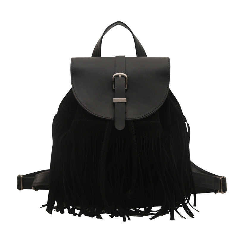 Mochila con borlas estilo bohemio retro para mujer