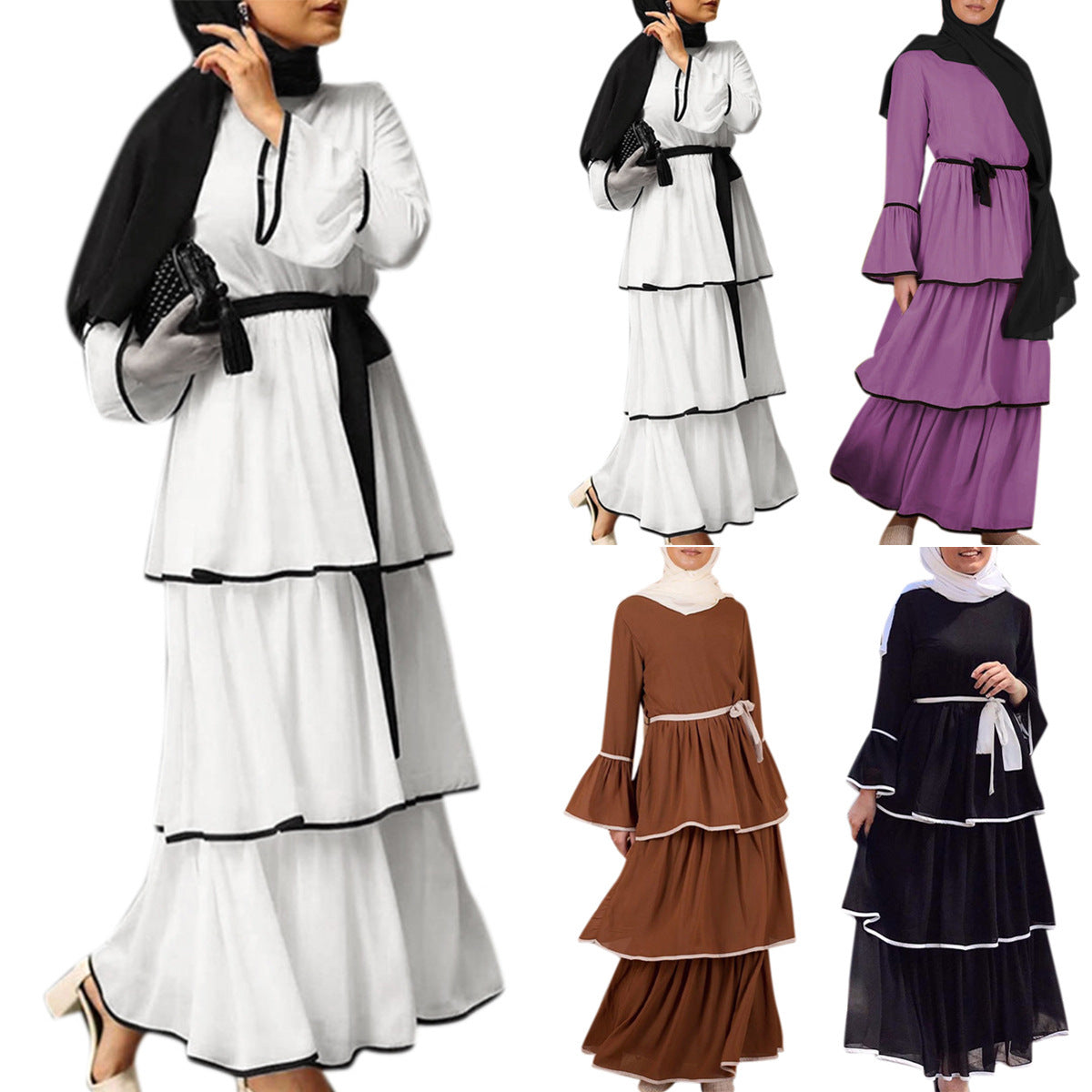 Arab fashion cake black and white with dress
