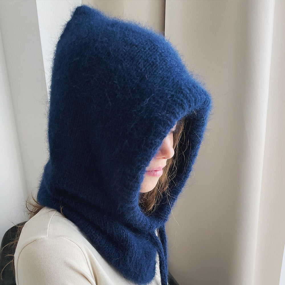 Autumn And Winter Fashion Warm Scarf Neck Protection Integrated Woolen Knitted Hat