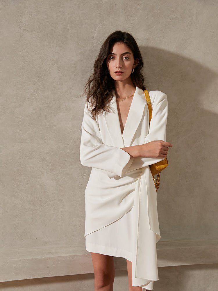 High-end Light Luxury Dress Waist Long Sleeve Short Skirt