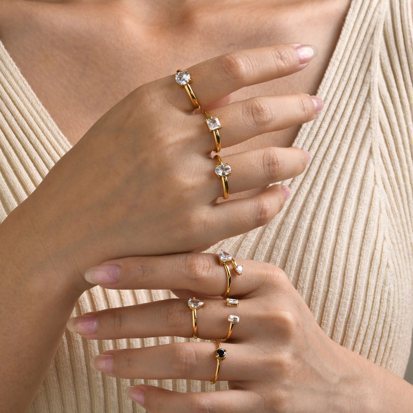 Women's Special-interest Stainless Steel Open Ring
