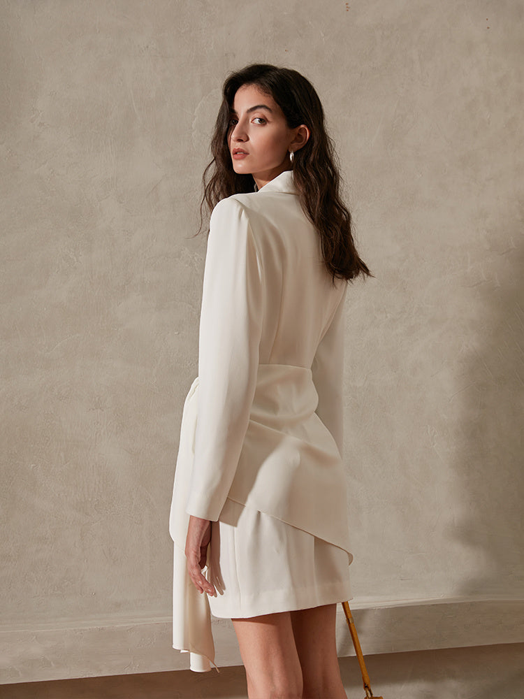 High-end Light Luxury Dress Waist Long Sleeve Short Skirt